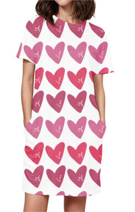 Heart Overall T-shirt Dress