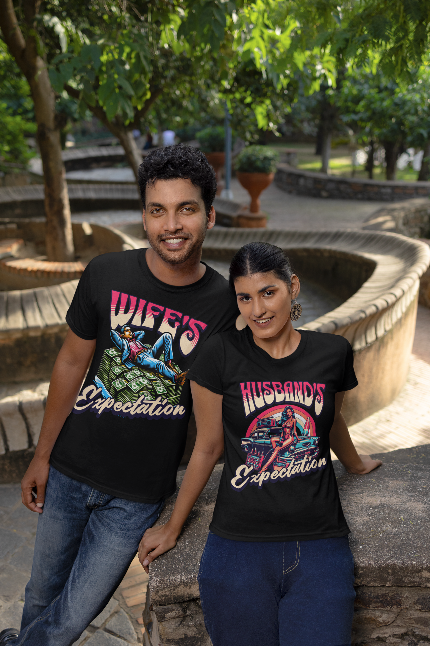 WIFE'S EXPECTATION & HUSBAND'S EXPECTATION Oversized T-Shirt Combo