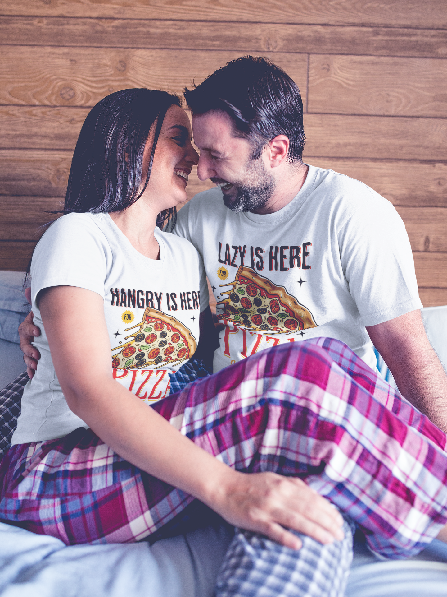 LAZY AND HANGRY Oversized Couple Valentine T-shirt combo