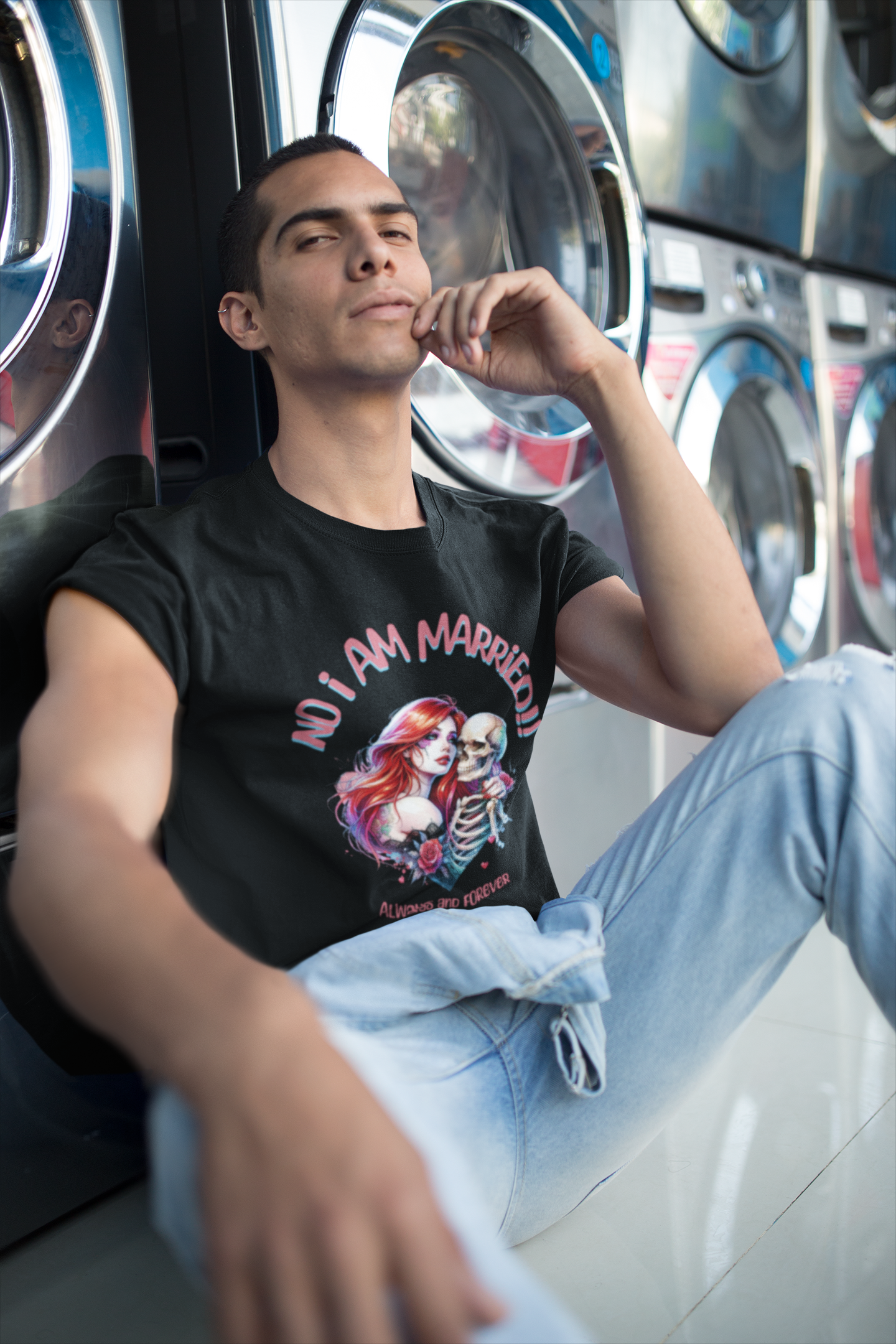 ARE YOU DEAF & NO I AM MARRIED Oversized T-Shirt Combo