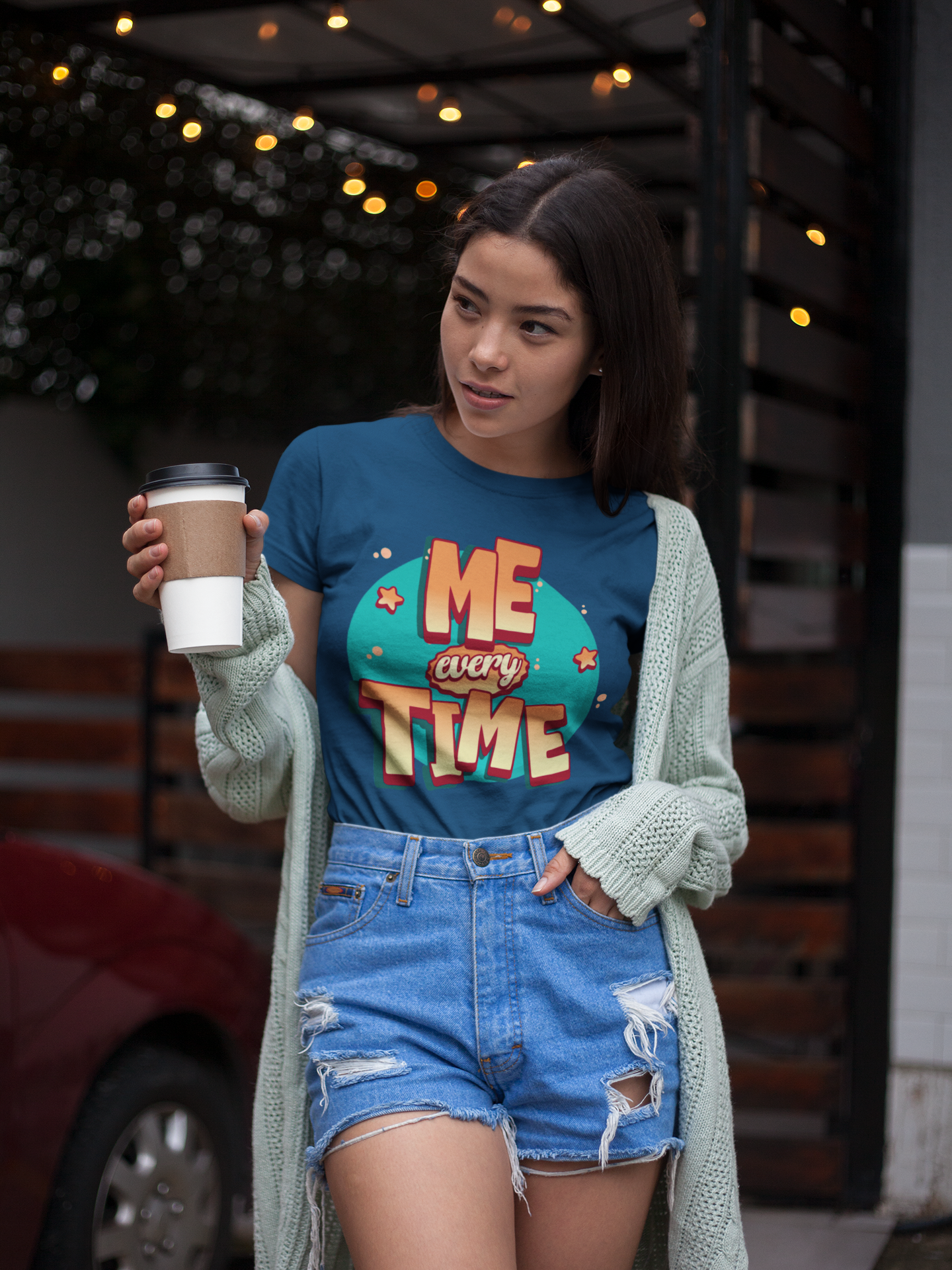 ME EVERY TIME & ONE WOMAN AT A TIME Oversized T-shirt combo